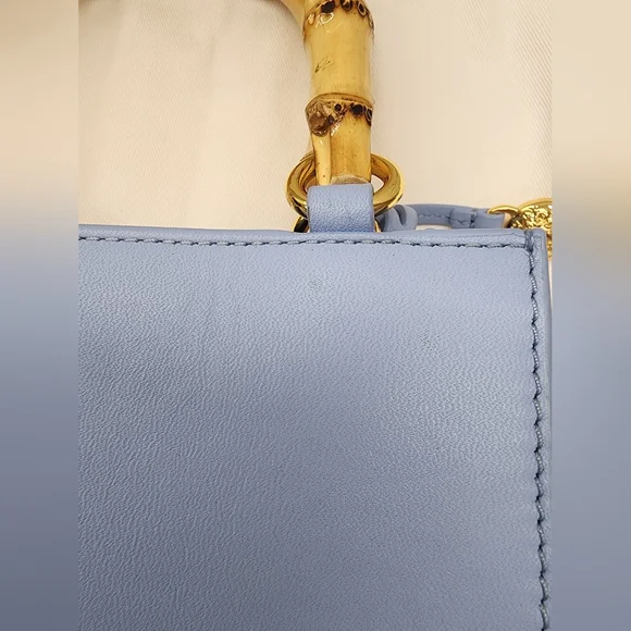 Veronica Beard Bamboo-Handle Shopper Bag in Light Blue - Picture 4 of 12